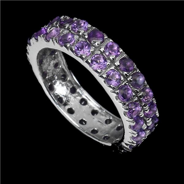 Natural Amethyst Eternity Ring