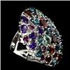 Image 3 : Natural Garnet Amethyst Zircon Topaz Ring