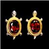Image 1 : Natural  Rhodolite Garnet Turtle Earrings
