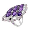 Image 3 : Natural Marquise Amethyst & Rhodolite Garnet Ring
