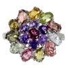 Image 1 : Natural Tourmaline Amethyst & Rhodolite Garnet Ring
