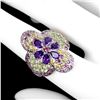 Image 1 : Natural Amethyst Peridot Sapphire Ring
