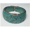 Image 1 : Natural Tibet Hand Made Wide Turquoise Bangle