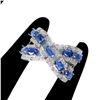 Image 1 : Natural Blue Kyanite & Rhodolite Garnet Ring