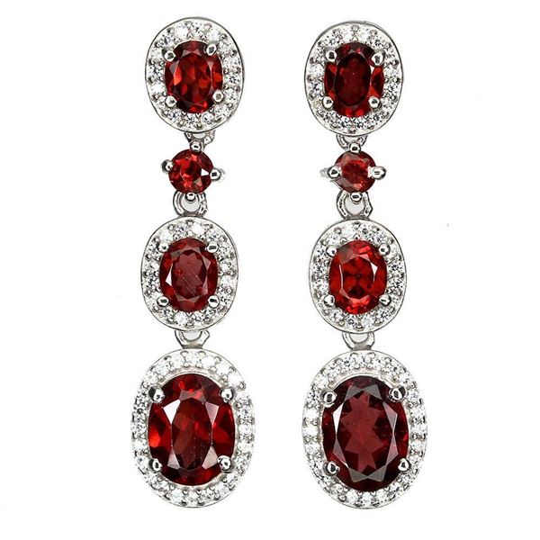 Natural Unheated  Garnet & Topaz Earrings