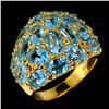 Image 2 : Natural Swiss Blue Topaz & Rhodolite Garnet Ring