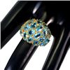 Image 3 : Natural Swiss Blue Topaz & Rhodolite Garnet Ring