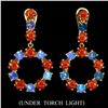 Image 1 : Unheated White Opal & Italian Coral Earrings