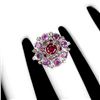 Image 3 : Natural Rhodolite Garnet & Sapphire Ring