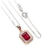 Image 1 : Natural Pigeon Blood Red Ruby Necklace