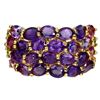 Image 2 : Natural Unheated  Amethyst Rhodolite Chrome Diopside Ring