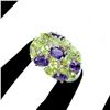 Image 3 : Natural Unheated Amethyst Peridot Sapphire Ring