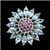 Image 1 : Natural Marquise Aquamarine & Rhodolite Garnet Ring
