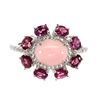 Image 1 : Natural Ethiopian  Pink Opal Rhodolite Topaz Ring