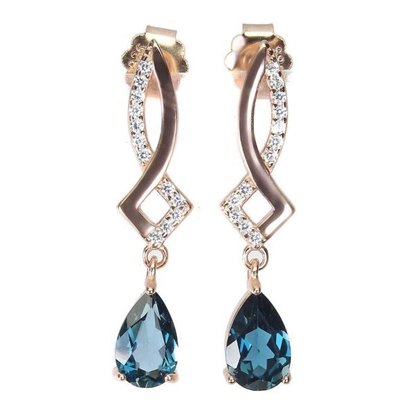 Natural London Blue Topaz  Earrings