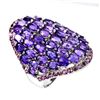 Image 2 : Natural  Amethyst Rhodolite Garnet Ring