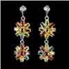 Image 1 : Natural Multi color Sapphire & Rhodolite Garnet Earrings