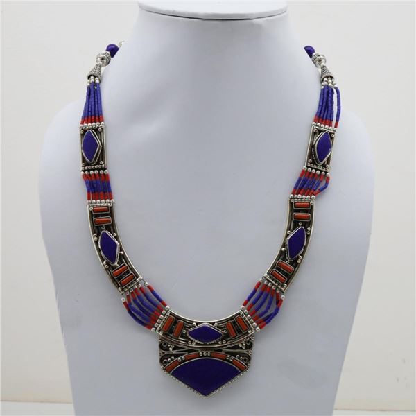 Tibet Natural Stone Tribal Queen Royal Necklace