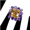 Image 1 : Natural Handcrafted Cushion Citrine Ring