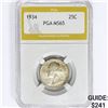 1934 Washington Silver Quarter PGA MS65