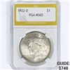 1922-D Silver Peace Dollar PGA MS65