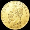 1863 Italy .1867oz Gold 20 Lire UNCIRCULATED