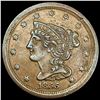 1855 Braided Hair Half Cent CLOSELY UNCIRCULATED