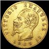 Image 1 : 1863 Italy .1867oz Gold 20 Lire CLOSELY UNCIRCULAT