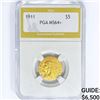 Image 1 : 1911 $5 Gold Half Eagle PGA MS64+