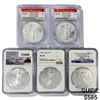 Image 1 : 2011-2018 Set (5) American Silver Eagles MS70