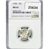 Image 1 : 1944 Mercury Silver Dime NGC MS65