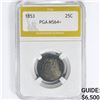 Image 1 : 1853 Seated Liberty Quarter PGA MS64+