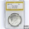 Image 1 : 1891-CC Morgan Silver Dollar PGA MS64 VAM-3