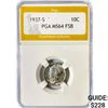 Image 1 : 1937-S Mercury Silver Dime PGA MS64 FSB