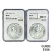 Image 1 : 1987 Set (2) American Silver Eagles NGC MS69