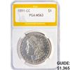 Image 1 : 1891-CC Morgan Silver Dollar PGA MS63