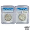 Image 1 : 1955 Set (2) Franklin Half Dollar ICG MS FBL