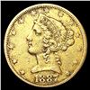 Image 1 : 1887-S $5 Gold Half Eagle CLOSELY UNCIRCULATED