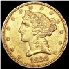Image 1 : 1880 $5 Gold Half Eagle CLOSELY UNCIRCULATED
