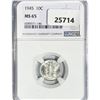 Image 1 : 1945 Mercury Silver Dime NGC MS65