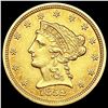 Image 1 : 1852 $2.50 Gold Quarter Eagle UNCIRCULATED