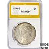 Image 1 : 1891-S Morgan Silver Dollar PGA MS64