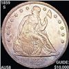 1859-S Seated Liberty Dollar CHOICE AU