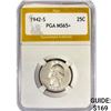 Image 1 : 1942-S Washington Silver Quarter PGA MS65+