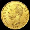 Image 1 : 1882-R Italy .1867oz Gold 20 Lire UNCIRCULATED