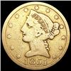Image 1 : 1851 $5 Gold Half Eagle NICELY CIRCULATED