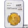 Image 1 : 1928 $20 Gold Double Eagle NGC MS65+