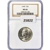 Image 1 : 1944 Washington Silver Quarter NGC MS66