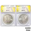 Image 1 : (2) 1882-O Morgan Silver Dollars ANACS MS63
