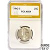 1942-S Washington Silver Quarter PGA MS64